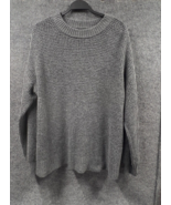 American Eagle Chunky Knit Sweater Mens Large Gray Crew Neck Grandpa Cor... - £19.53 GBP
