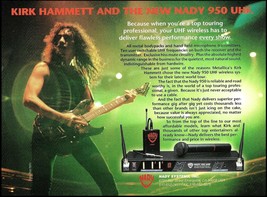 Metallica Kirk Hammett 1993 Nady 950 UHF Wireless System ad 8 x 11 advertisement - £3.38 GBP