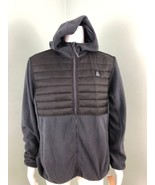 NWT Mens Reebok Gray/Black Full Zip Hooded Fleece Jacket Sz L Large - €42,09 EUR