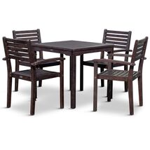 DTY Outdoor Living Leadville Square 5-Piece Eucalyptus Dining Set, Natural Oil F - $445.49 - $593.95