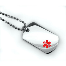 Mini Medical Alert ID Dog Tag and Necklaces. Free Wallet Card! Free engraving! - £23.52 GBP