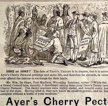 Ayers Cherry Pectoral 1885 Advertisement Victorian Penns Treaty Medicine... - $24.99