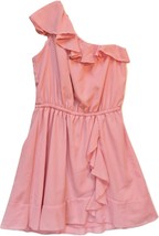 Candies Juniors XL 13-15 Pink Solid One Shoulder Ruffled Dress - £15.79 GBP