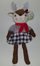 Spark Create Imagine Girl Reindeer Plush My 1st Christmas Holiday Toy Rattle TAG - £10.12 GBP