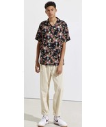 Lazy Oaf Large Nip It In The Bud Short Sleeve Button-Down Viscose Floral... - $735.11 MXN
