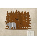 15in W Lodge Theme Forest Wall Clock - Lone Bear - $104.00