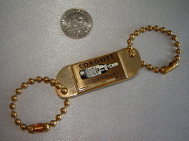 Vintage CORONET VSQ BRANDY Small Gold Keychain Clip Advertising Tag - £5.31 GBP