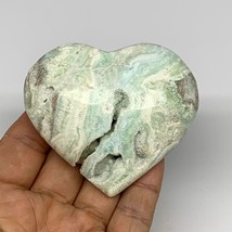 156g, 2.5&quot;x2.8&quot;x1.1&quot; Blue Aragonite Heart Gemstones @Afghanistan, B26520 - £12.16 GBP