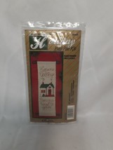 Christmas Bell Pull Counted Cross Stitch Kit, &quot;Seasons Greetings&quot; House,... - $4.85