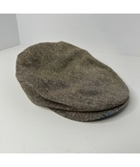 Vintage Cabbie Newsboy Cap Hat Beige Distressed Bill Beige Brown - $19.28 CAD
