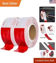 DOT-C2 Reflective Safety Tape 2 Inch x 200 Feet Red/White Conspicuity Ta... - $34.58