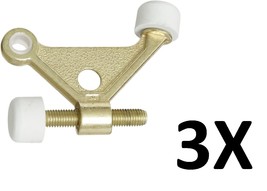 3X Stanley 57-1030 (DP57-1030) Hinge Pin Doorstops In Bright Brass - $143.88 MXN