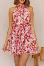 Floral Halter Neck Mini Dress - $38.00