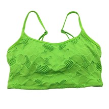 Aerie Bikini Top Shelf Bra Longline Mesh Floral Green M - $14.49