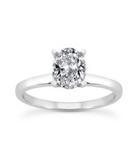 Lab-Created Diamond Solitaire Ring Oval I VS2 Treated 14K White Gold 2.1... - £3,849.67 GBP