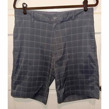 Champion Mens Shorts Duo Dry Gray Plaid Performance Size 34 (measures 31) - $7.90