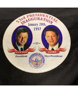 Bill Clinton Al Gore 53rd Presidential Inauguration Button Pin 1997 Elec... - $8.91