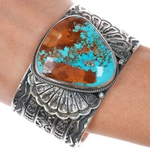 6.5&quot; Sunshine Reeves Navajo sterling, natural Nevada turquoise cuff bracelet - $1,089.00