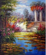 20x24 inches Garden  stretched Oil Painting Canvas Art Wall Decor modern106 - $80.00