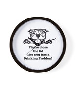 AM STAFF TERRIER DRINKING PROBLEM Wall Clock - $55.00