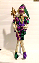 Porcelain African American Jester Doll 18&quot; w/ Scepter and Stand - $34.99