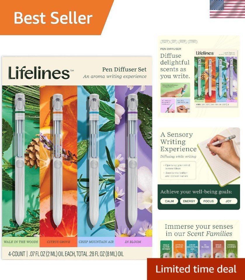 4-Pack Essential Oil Diffuser Pens for Aromatic Writing Experience 1mm B... - $68.99