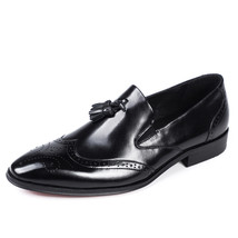 S business dress suit shoes men brand bullock genuine leather black slipon wedding mens thumb200