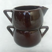 West Bend Brown Creamer and Sugar Set Stacking - $19.95