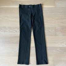 Betabrand Women&#39;s Classic Dress Yoga Pants Gray White Pinstripe Large - $29.99