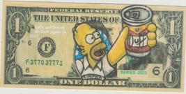 2023 Homer Simpson with Goofy Have a Duff Beer Hard Feel $1 Novelty Bill Buy now - £2.31 GBP