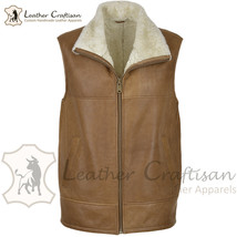 Real Lambskin Shearling VEST Genuine Leather B3 Bomber Vest Size XS - 6XL - £77.13 GBP