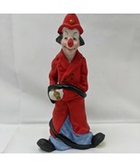 Vintage 7&quot; Porcelain Clown Wrapped With Firehouse By Seymour Mann - $13.50 CAD
