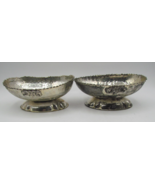 Lot of 2 Vintage Department 56 Silverplate Hammered Bowls Dept 56 - $28.27 CAD