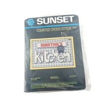 Sunset Cross Stitch Kit 942 Blue Ribbon Kitchen Decor 5&quot; x 7&quot; Alphabet Included - £15.04 GBP