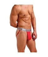 MAGIC SILK SATIN JOCK STRAP RED BLACK SIZE L/XL  3 PAIR - $49.49
