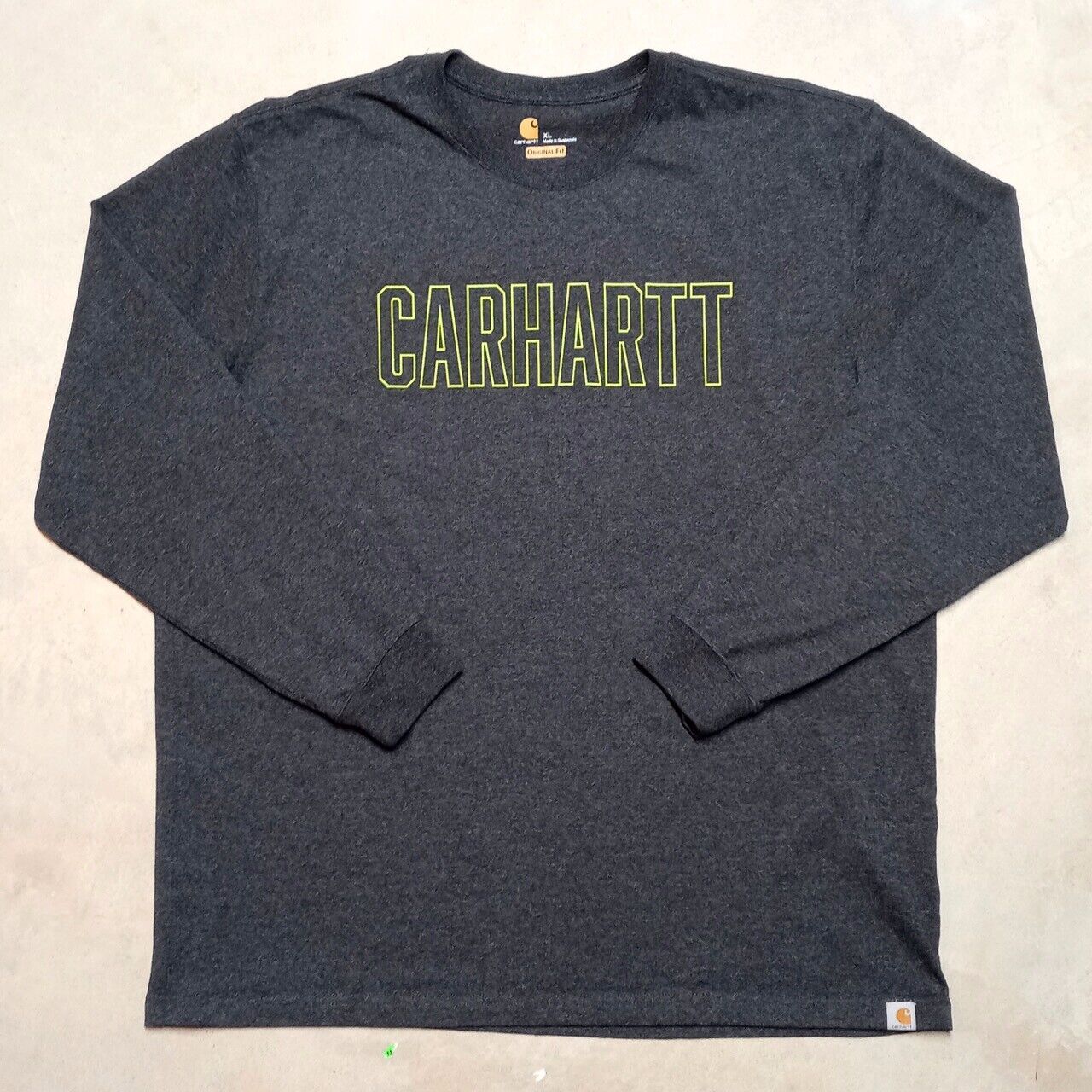 Primary image for Carhartt Original Fit Long Sleeve Graphic Spellout T-Shirt - Mens Size XL