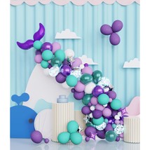 Mermaid Balloon Garland Kit, 108Pcs Mermaid Tail Arch Party Balloons For Mermaid - £15.69 GBP