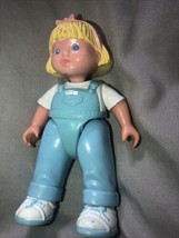 Loving Family Blonde Girl Toddle Blue Overalls 3” - $34.19