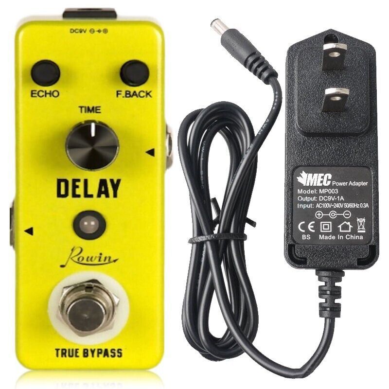 Rowin  Delay + POWER Analog Vintage Echo Guitar Tone Effect Pedal LEF-314New - £25.64 GBP