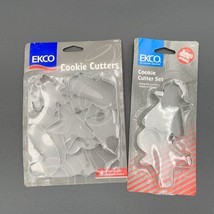Vintage Ekco Cookie Cutters Metal Various Christmas Shapes NOS on Card 1990s - £11.59 GBP