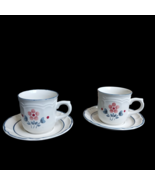 Cumberland Stoneware Brambleberry VTG Lot of 2 Cups And Saucers Floral P... - $20.22 CAD