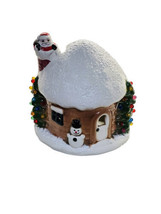 Vintage Christmas Ceramic Santa Claus Brown BRICK House Chimney:CRACKED - £62.53 GBP