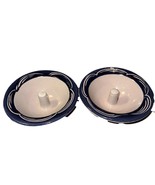 Pair Blue on White Combed Rim Original Apple Bakers Baking Dishes HANDMA... - $475.03 MXN