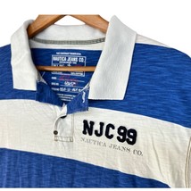 Nautica Mens XXL Blue White Wide Stripe Short Sleeve Casual Polo Shirt NJC 99 - £14.54 GBP