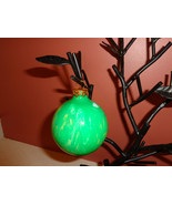 MARBLE GLASS ORNAMENTS hand painted one of a kind! Green Christmas Ornament - £3.99 GBP