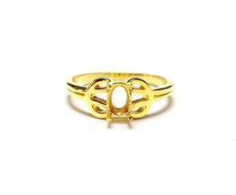 4x6 mm Oval Gold Semi Mount Ring gold Round ring Setting 18K gold oval M... - $218.89+