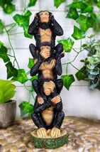 Stacked See Hear Speak No Evil Monkeys Three Wise Apes Of The Jungle Fig... - $22.99
