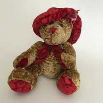 Dan Dee Collector&#39;s Choice 8&quot; Tall Bear Plush Stuffed Red Hat Collectors - £14.82 GBP