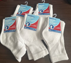 Greenbrier Diabetic Socks White Men Lot 5 Pairs Size 6-12 Quarter Socks - £16.87 GBP