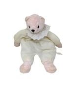 Vintage Interpur White Pink Teddy Bear Eyelet Bib Plush Stuffed Animal S... - £80.31 GBP